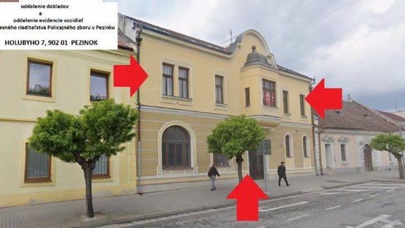 Pozor, oddelenia dokladov a evidencie vozidiel sú v Pezinku na novej adrese