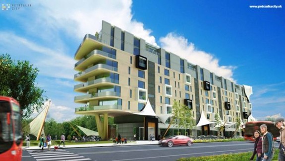 Petržalka City začala výstavbou bytového domu