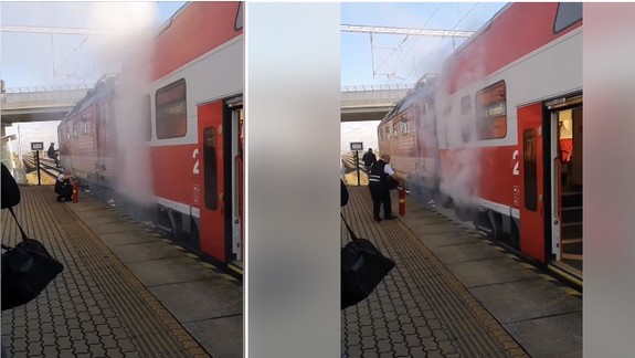 VIDEO: Na železničnej stanici v Pezinku musel rušňovodič hasiť požiar osobného vlaku - čo sa stalo?