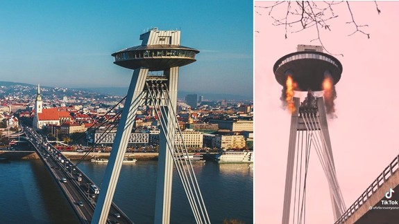 VIDEO: Lietajúce UFO alebo ako by to asi vyzeralo, keby v Bratislava prišla o svoju dominantu...