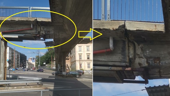 FOTO: Mesto opravuje nebezpečnú lávku nad frekventovanou križovatkou v centre