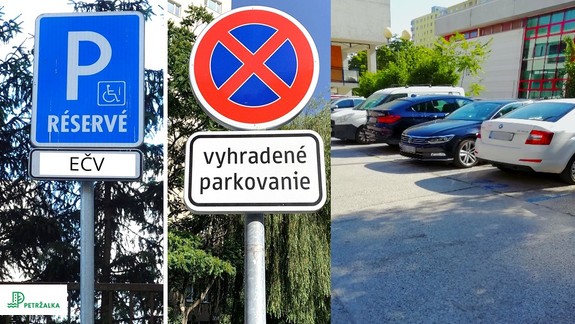 Značky na vyhradených parkovacích miestach v Petržalke nahradia nové