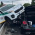 Nehoda na Brnianskej: Vodič nedal prednosť policajtom, tí preleteli cez zvodidlá na ďalšie auto