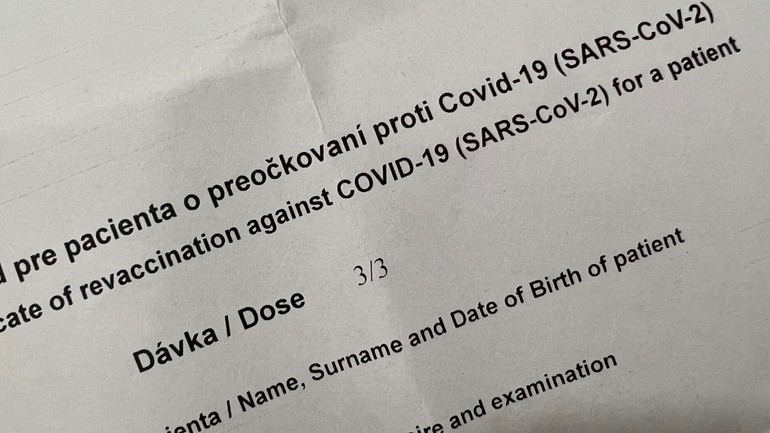doklad o zočkovanosti covid