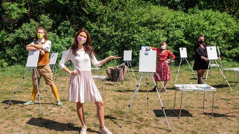 aktuálne zážitkové maľovanie v prírode s rúškami