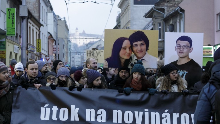 Pietny spomienkový pochod na zavraždených Jána Kuciaka a Martinu Kušnírovú