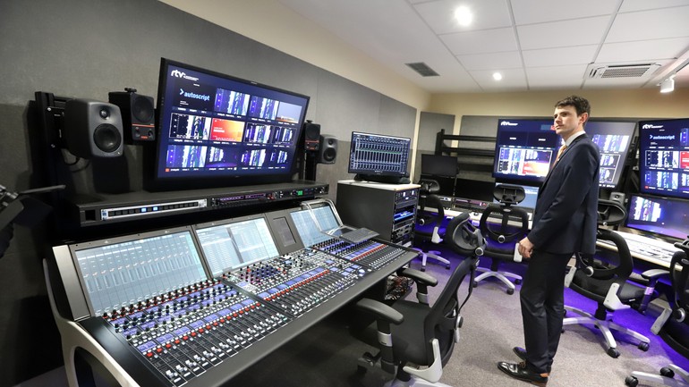 Na snímke televízne štúdio v priestoroch Kreatívneho centra