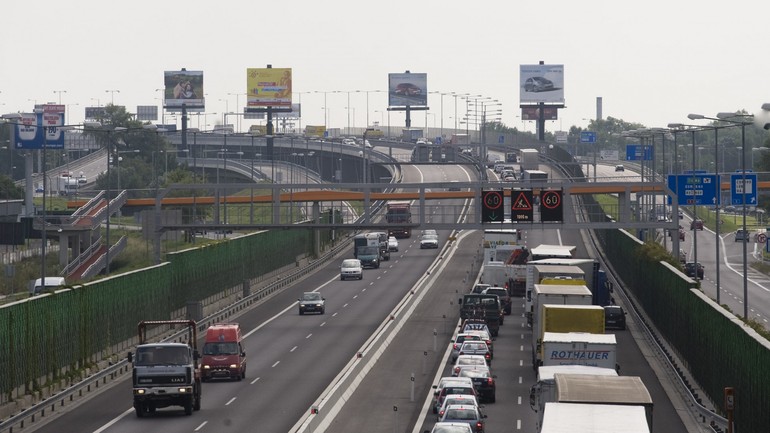 Dopravná zápcha na bratislavskom obchvate