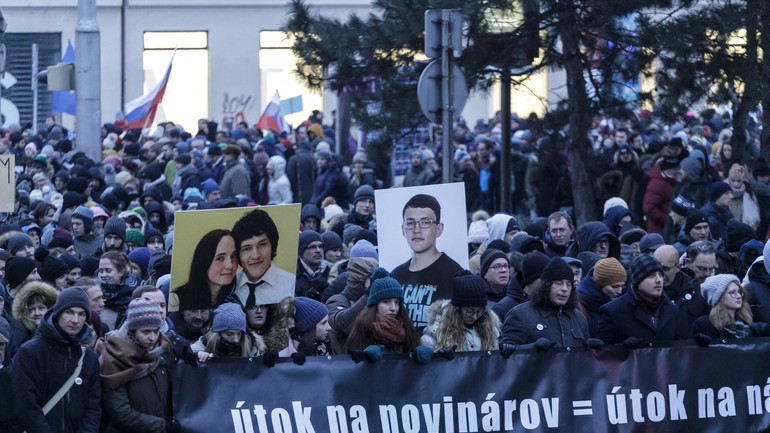 Pietny spomienkový pochod na zavraždených Jána Kuciaka a Martinu Kušnírovú