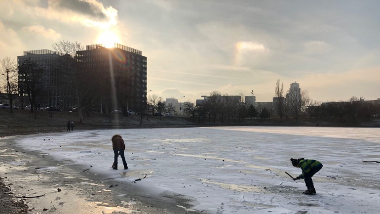 Štrkovecké jazero v zime