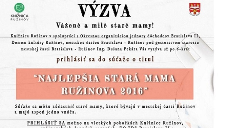 Ružinov hľadá najlepšiu starú mamu - staramm