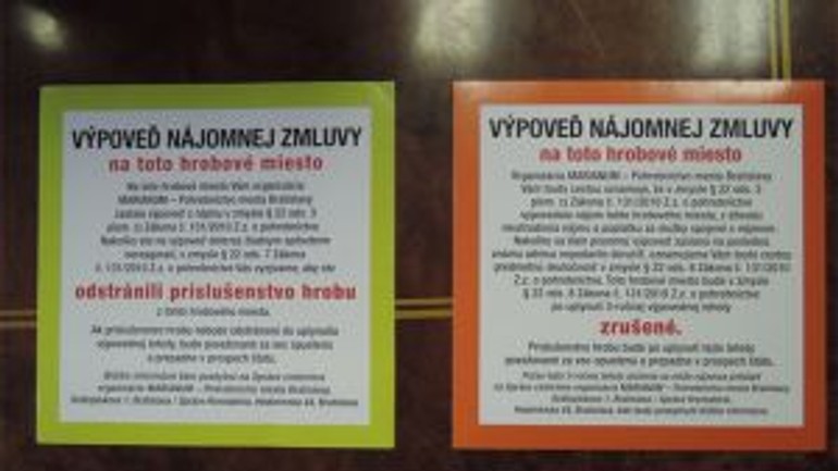 V bratislave je zhruba 6000 nezaplatených hrobových miest - marianum_nalepky