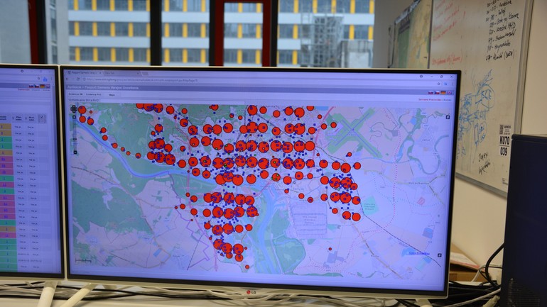 Verejné osvetlenie na mapke