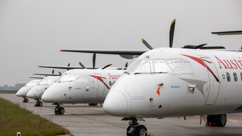 Parkovanie lietadiel na bratislavskom letisku počas pandémie