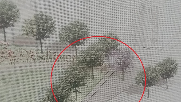 Betónový trojuholník v Landererovom parku