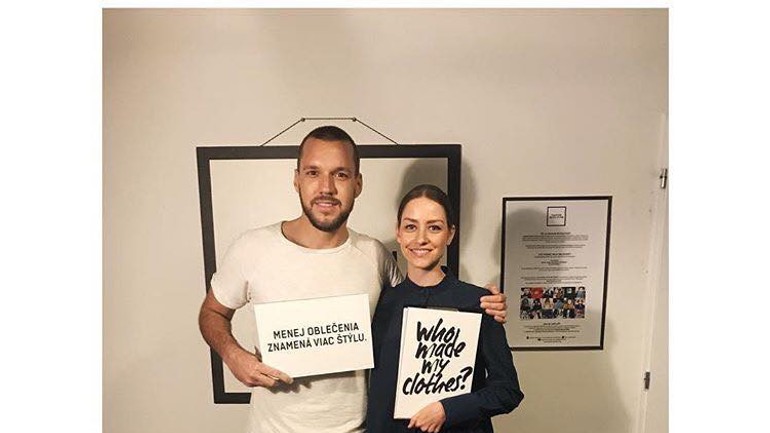 Barbara Jagušák a Michal Sabo na Fashion Revolution 2018