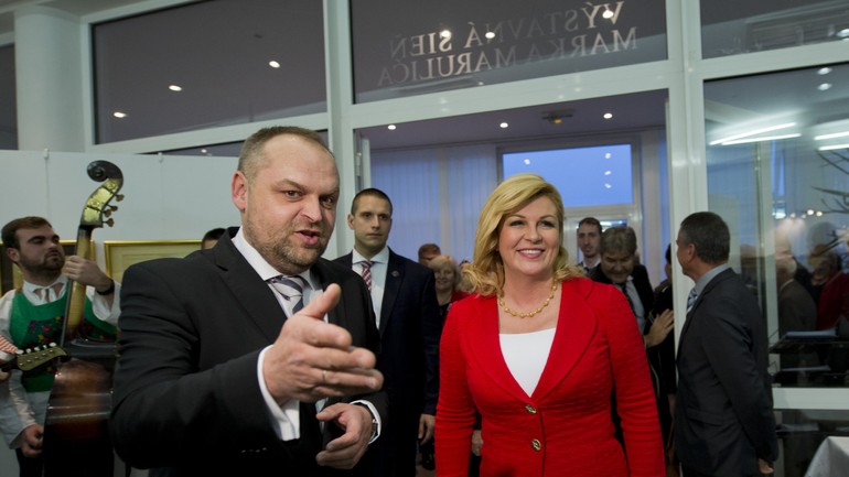 Stretnutie chorvátskej prezidentky Kolindy Grabarovej - Kitarovičovej s chorvátskou komunitou v DNV v roku 2015
