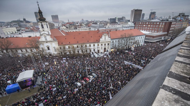 Demonštrácia na Námestí SNP 9. marca 2018