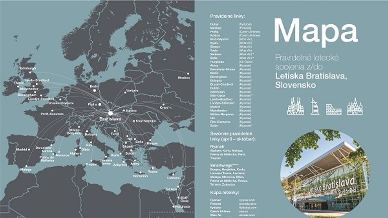 V nedeľu vstúpi do platnosti nový letný letový poriadok - kam sa bude dať z bratislavy lietať? - mapa - pravidelné letecké spojenia