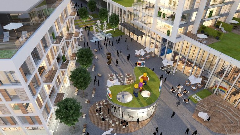 Vizualizácia Kamenného námestia - rampy do podzemia