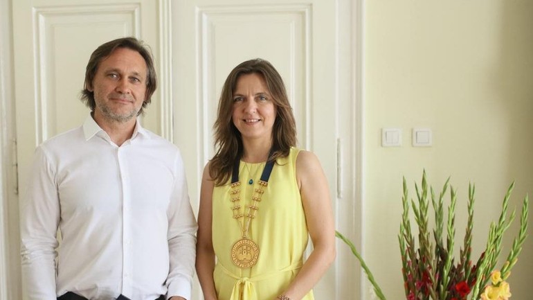 Vicestarosta Starého Mesta Miro Vrábel a starostka Zuzana Aufrichtová