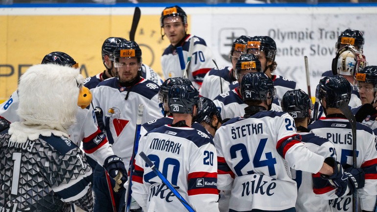 Gólová radosť hráčov HC Slovan Bratislava 