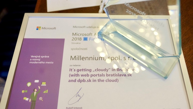 Ocenenie webu Microsoft award