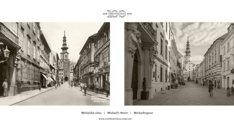 Historická fotografia Michalskej ulice