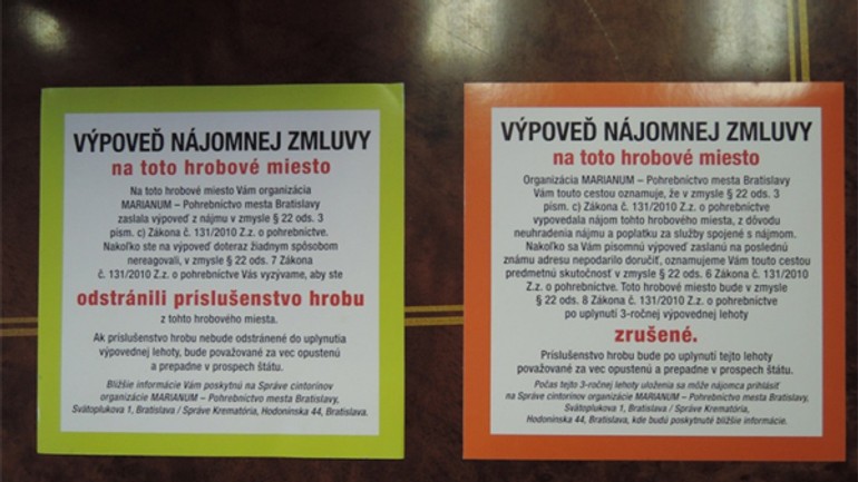 Nezaplatených hrobových miest je v bratislave vyše 7000 - marianum_nalepky