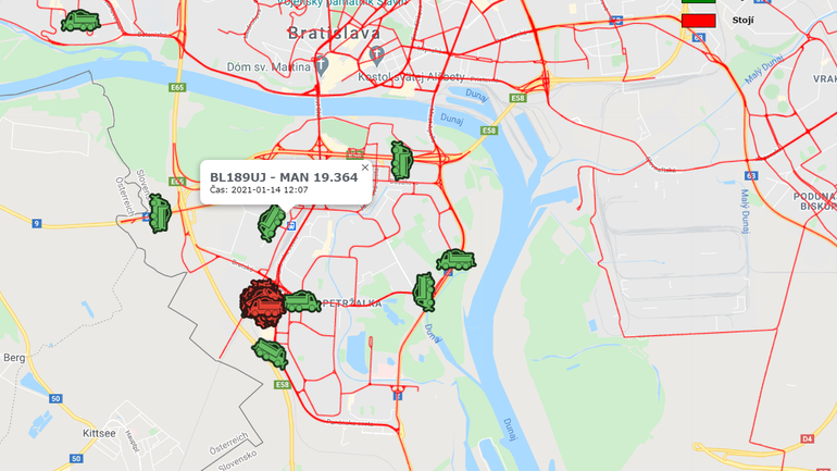 mapa sypačov v Bratislave online