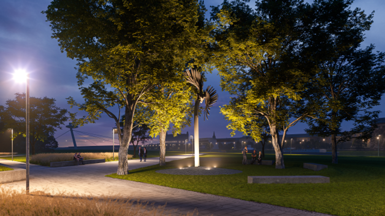 vizualizácia upraveného priestoru - pomník D.Tupý Tyršovo nábrežie